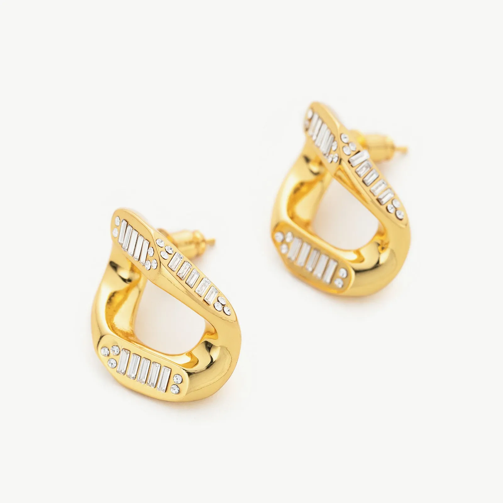 Crystal Wavy Stud Earrings