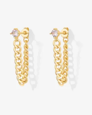 Cubic Zirconia Chained Earrings