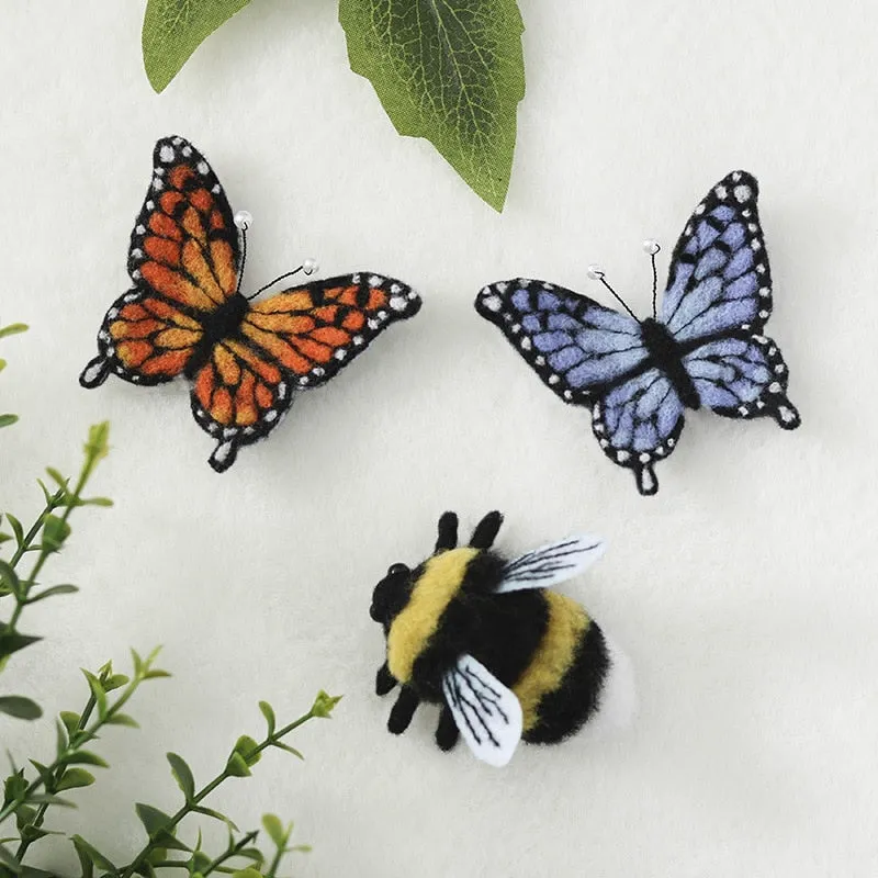 Cute Little Winged Critters Wool Felt Brooches DIY Craft Kits