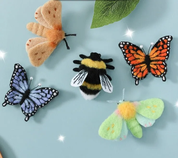 Cute Little Winged Critters Wool Felt Brooches DIY Craft Kits