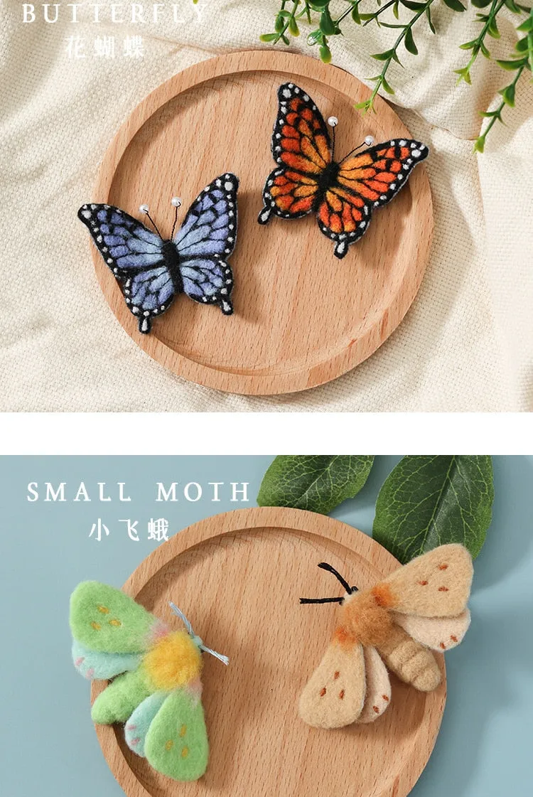 Cute Little Winged Critters Wool Felt Brooches DIY Craft Kits