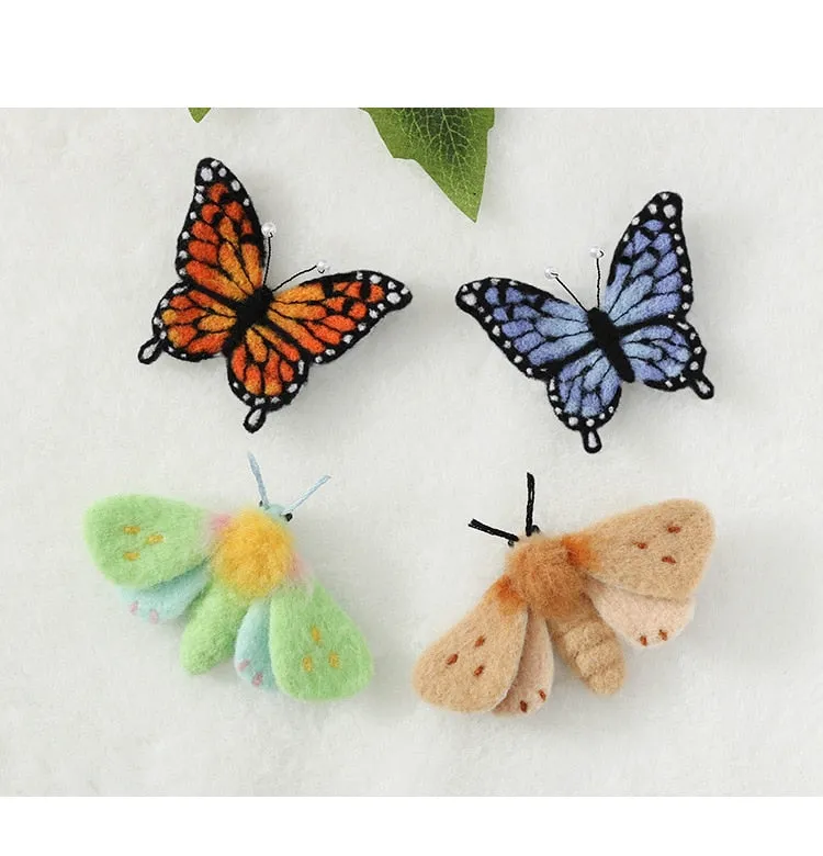 Cute Little Winged Critters Wool Felt Brooches DIY Craft Kits