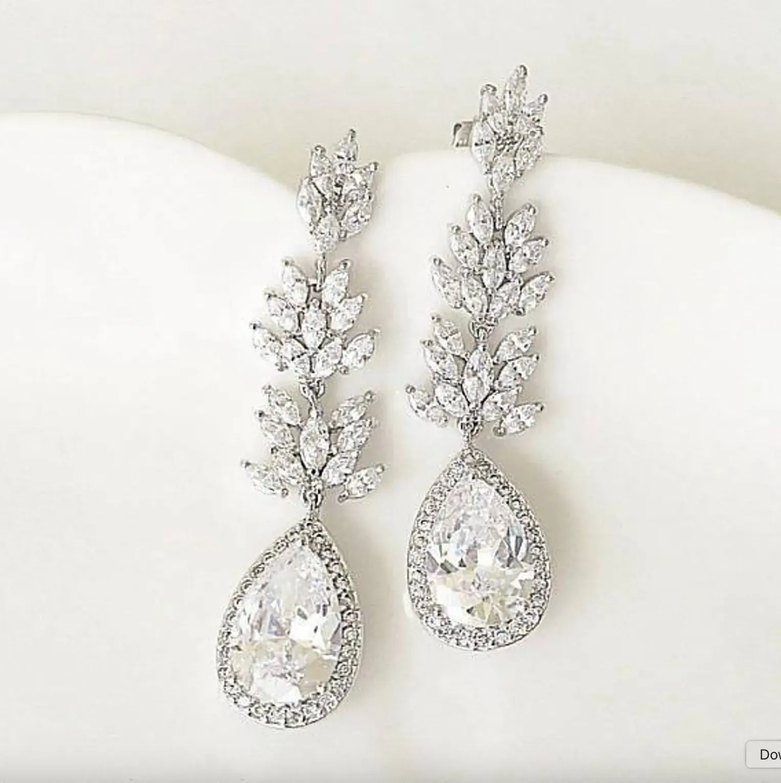 CZ Drop Bridal Earrings