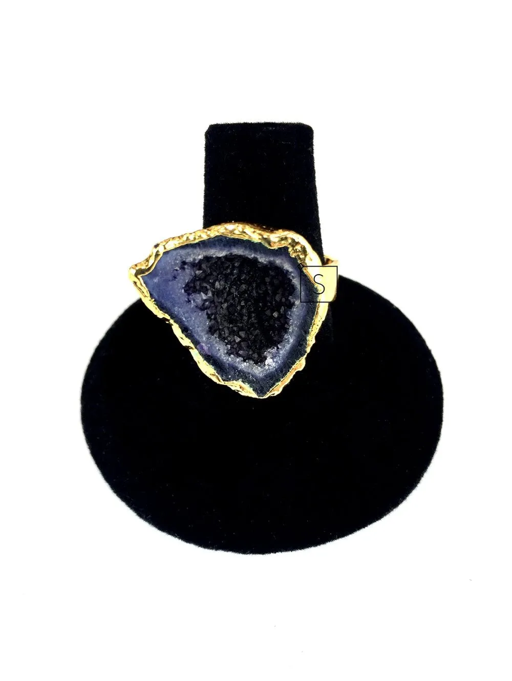 Deep Purple Durzy Geode Ring O.O.A.K.