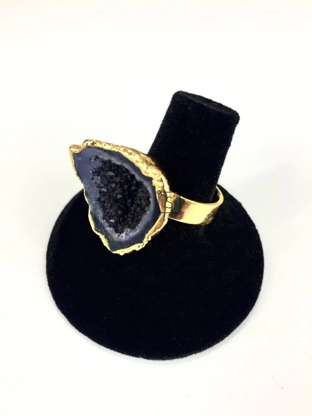 Deep Purple Durzy Geode Ring O.O.A.K.