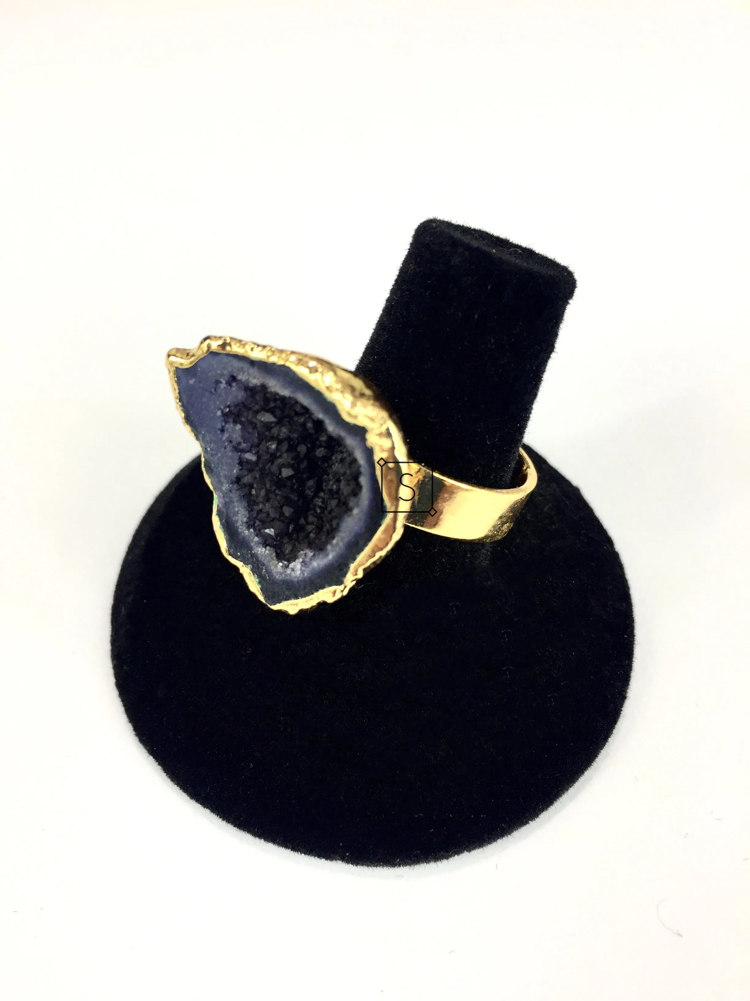 Deep Purple Durzy Geode Ring O.O.A.K.