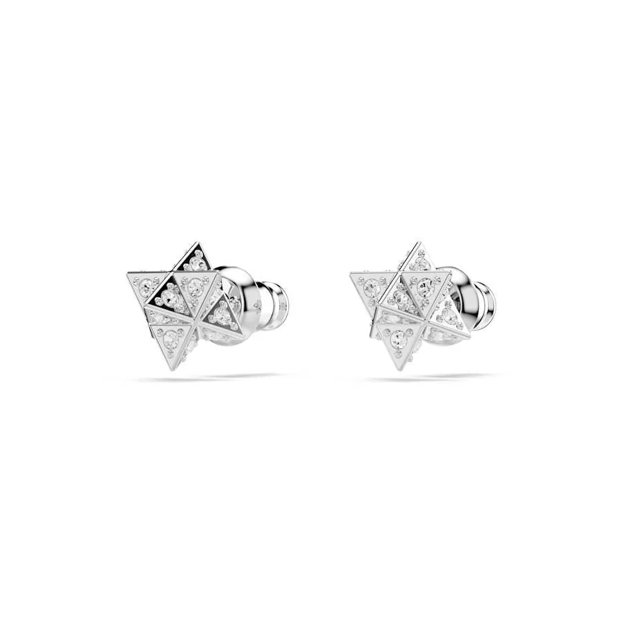 Dextera White Rhodium Plated Stud Earrings 5700322