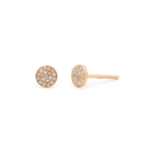 Diamond Pavé Disc Studs | 14k Gold & Diamond