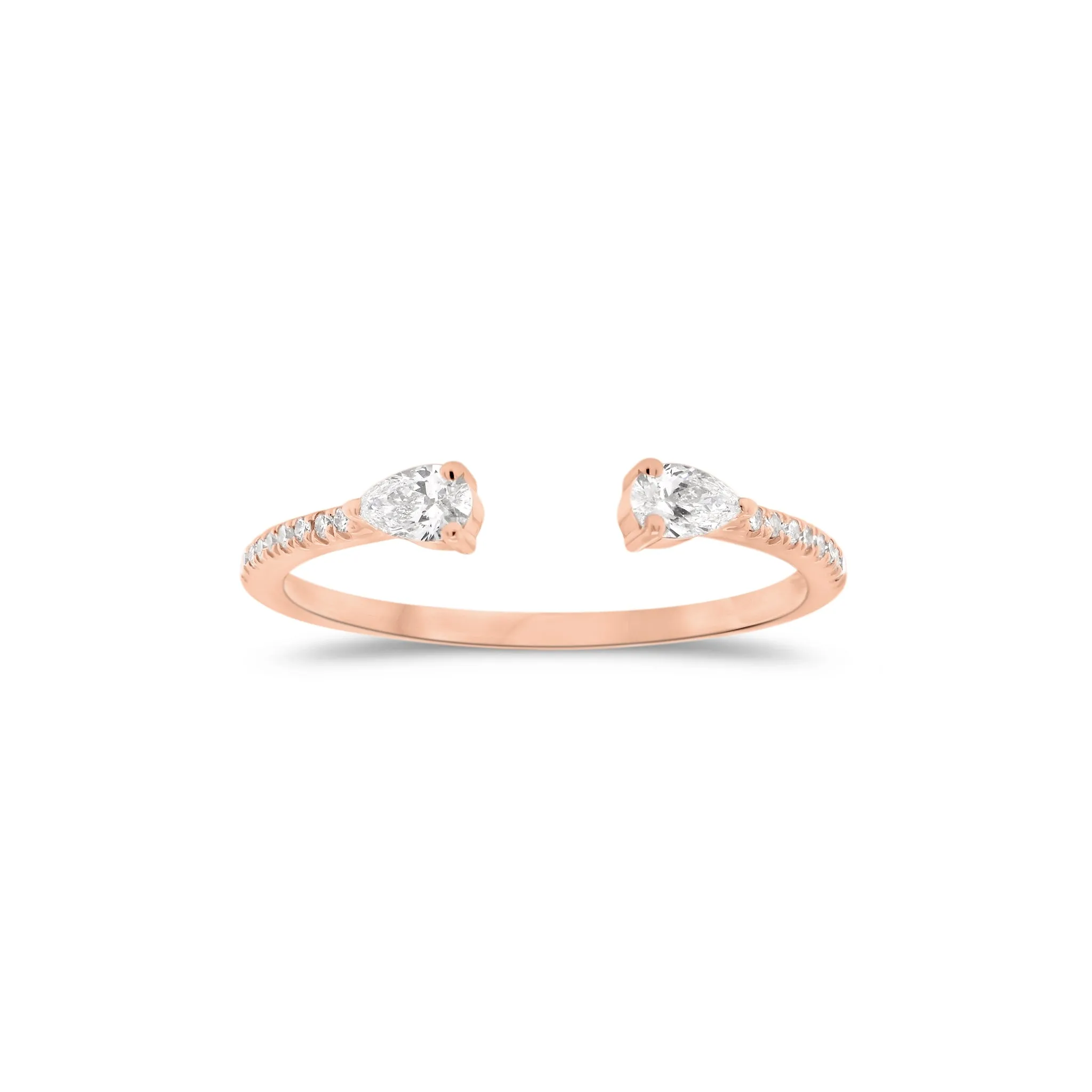 Diamond Stackable Open Pinky Ring