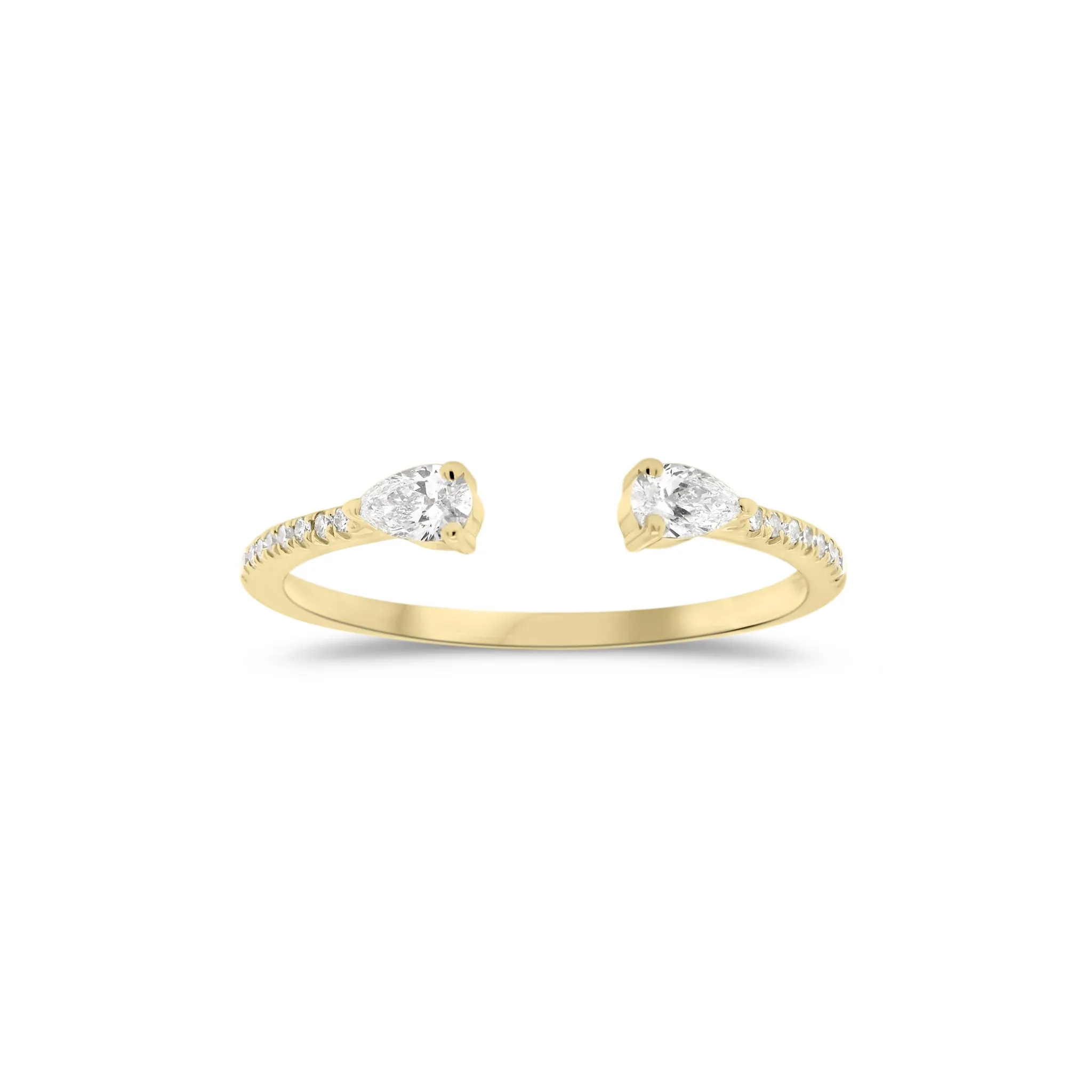 Diamond Stackable Open Pinky Ring