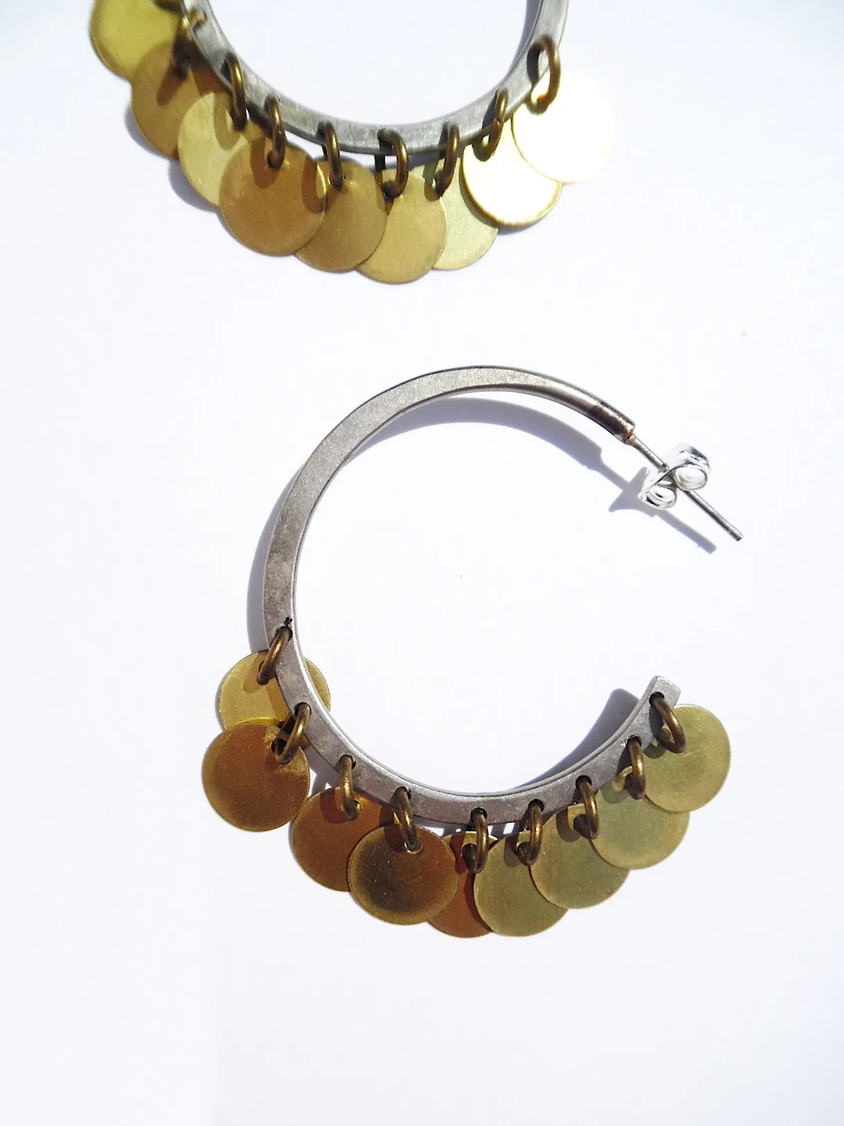 Earrings Arabia Hoops Alpaca Silver and Gold Medium