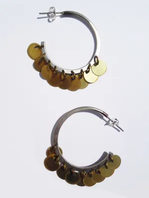 Earrings Arabia Hoops Alpaca Silver and Gold Medium