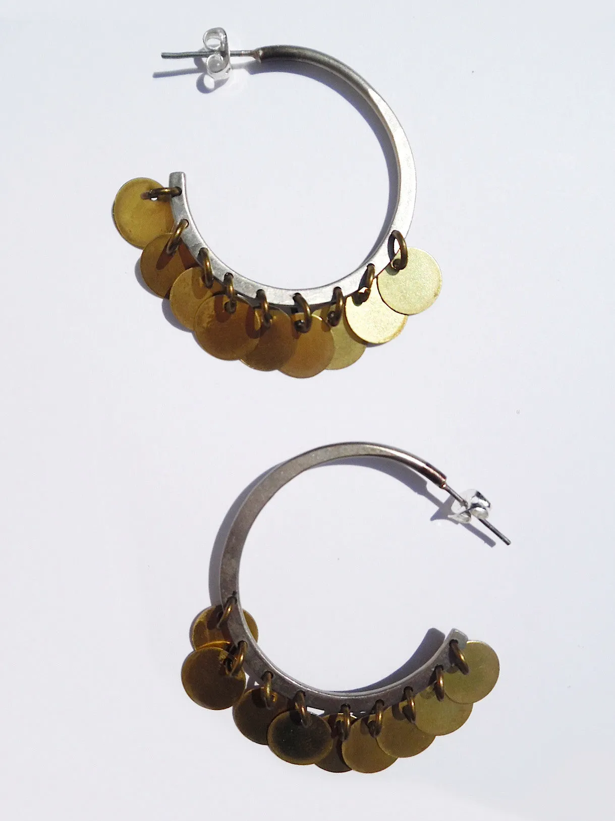 Earrings Arabia Hoops Alpaca Silver and Gold Medium