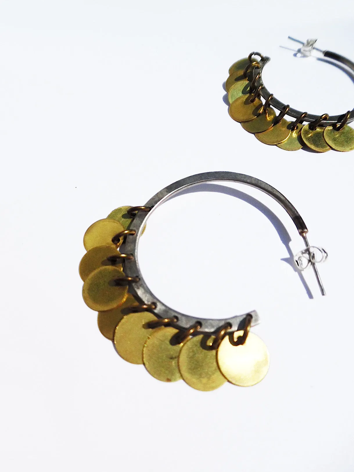 Earrings Arabia Hoops Alpaca Silver and Gold Medium