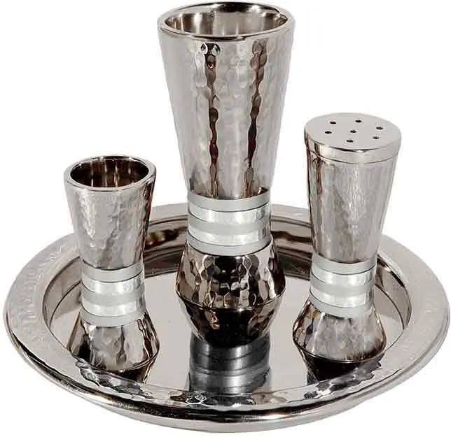 Emanuel Hammered Havdallah Set - Silver Rings