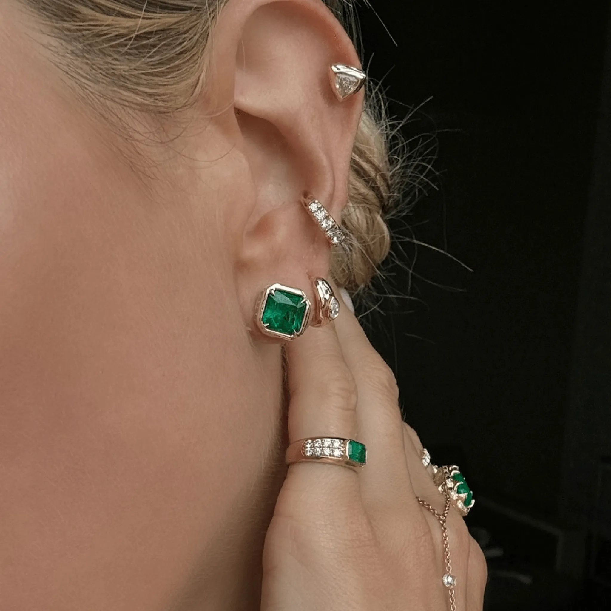 Emerald Radiant River Studs | Ready to Ship