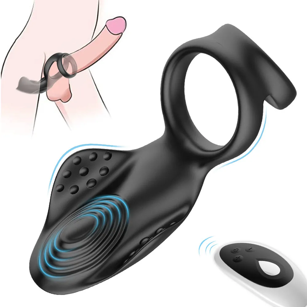 Eros Perineal Dual Stim | Stretchy Cock &  Scrotum Ring | 10 Vibration Modes | Remote Control