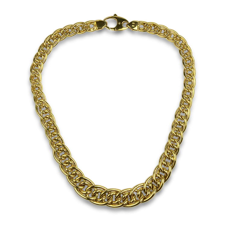 Estate 14k Yellow Gold Double Cable Link Chain 16.5"