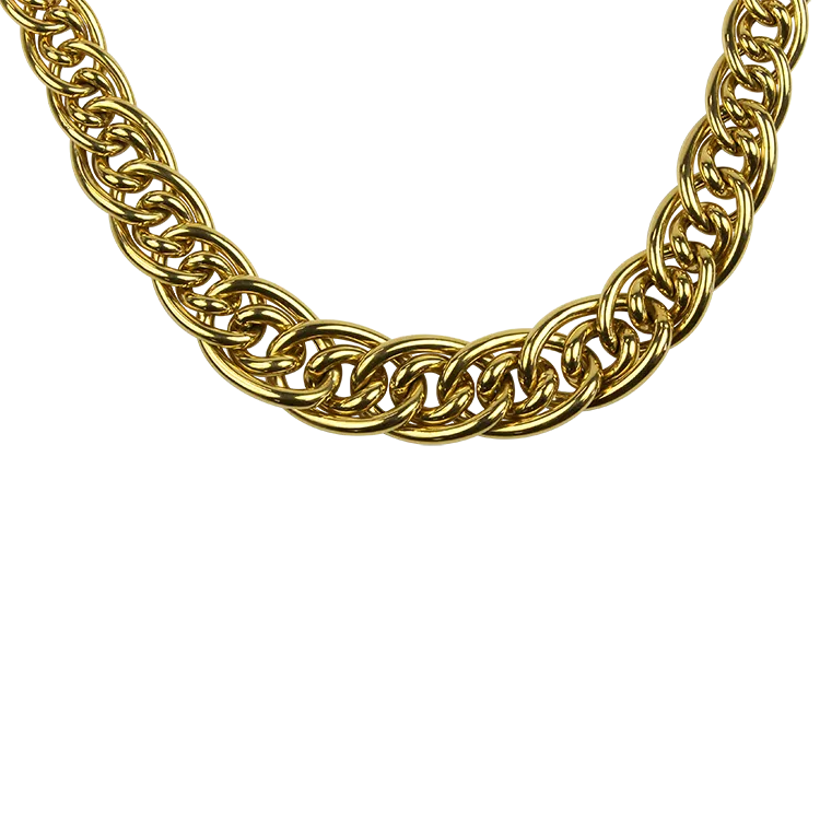 Estate 14k Yellow Gold Double Cable Link Chain 16.5"