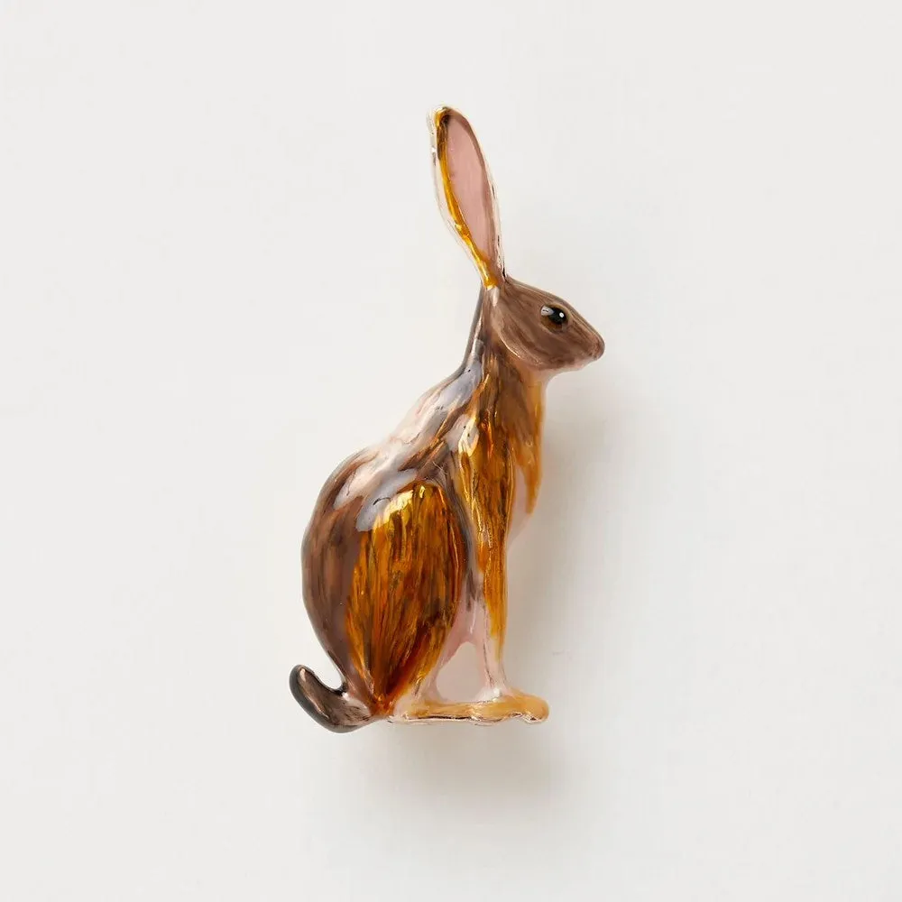 Fable England Enamel Hare Brooch