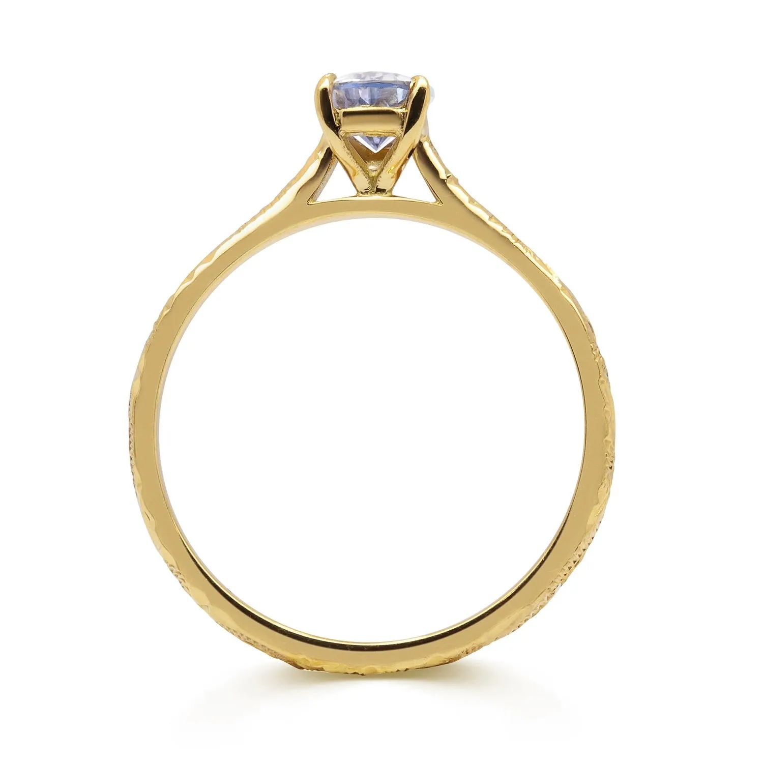 Fancy Athena Blue Sapphire Ethical Engagement Ring, Ready to Go