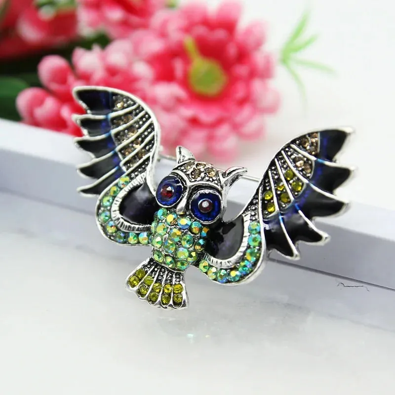 Flying Owl Brooch