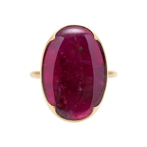 Gabriella Kiss 18k Large Oval Rubellite Tourmaline Ring