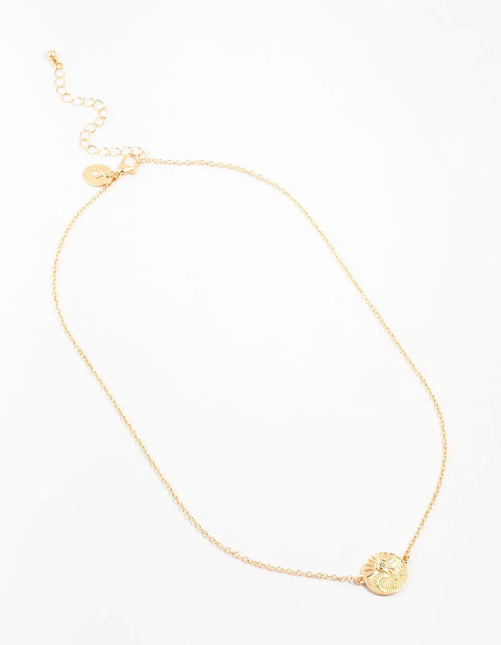 Gold Diamante Yin & Yang Star Necklace