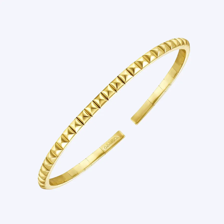 Gold Pyramid Cuff Bracelet