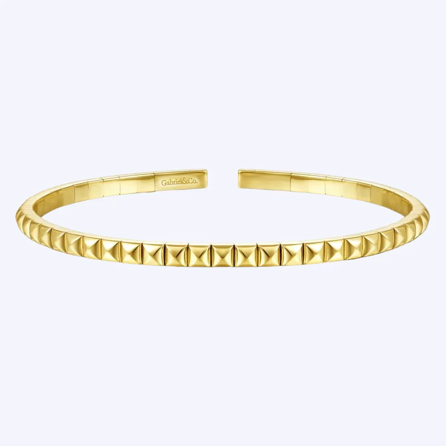 Gold Pyramid Cuff Bracelet