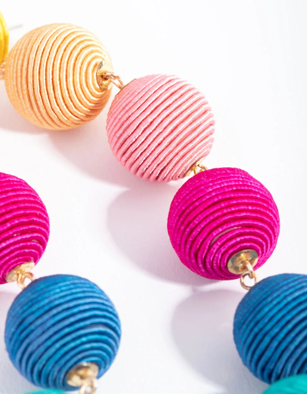 Gold Rainbow Ball Drop Earrings