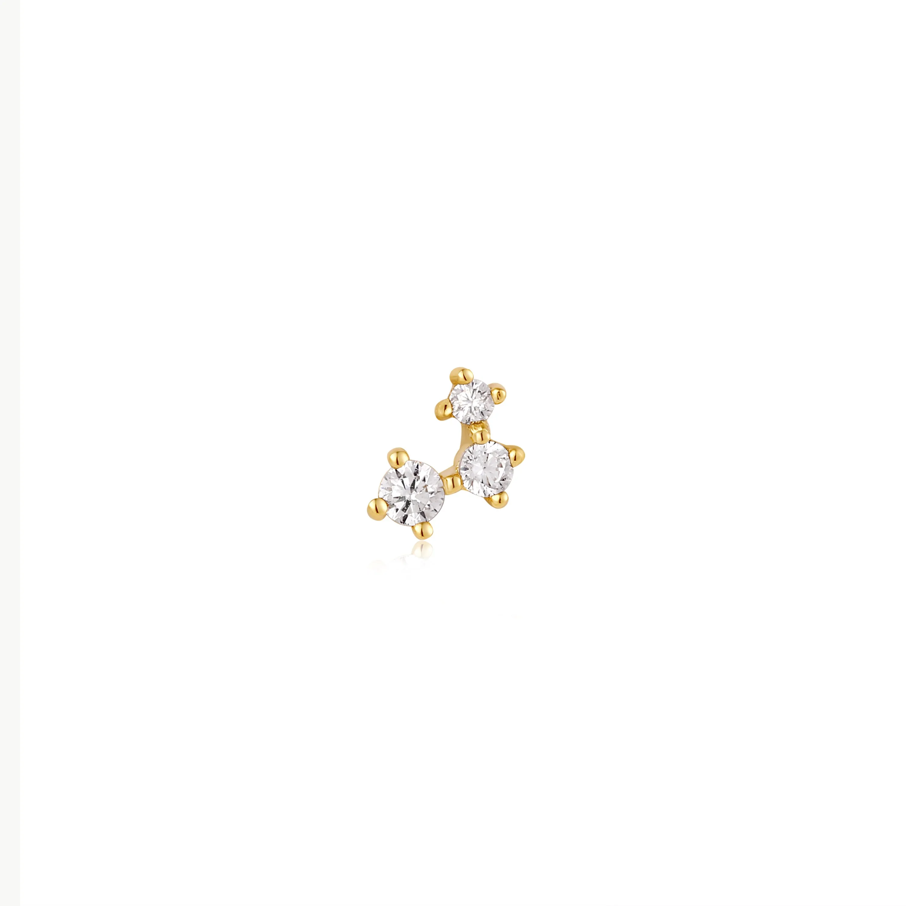 Gold Sparkle Galaxy Barbell Single Earring