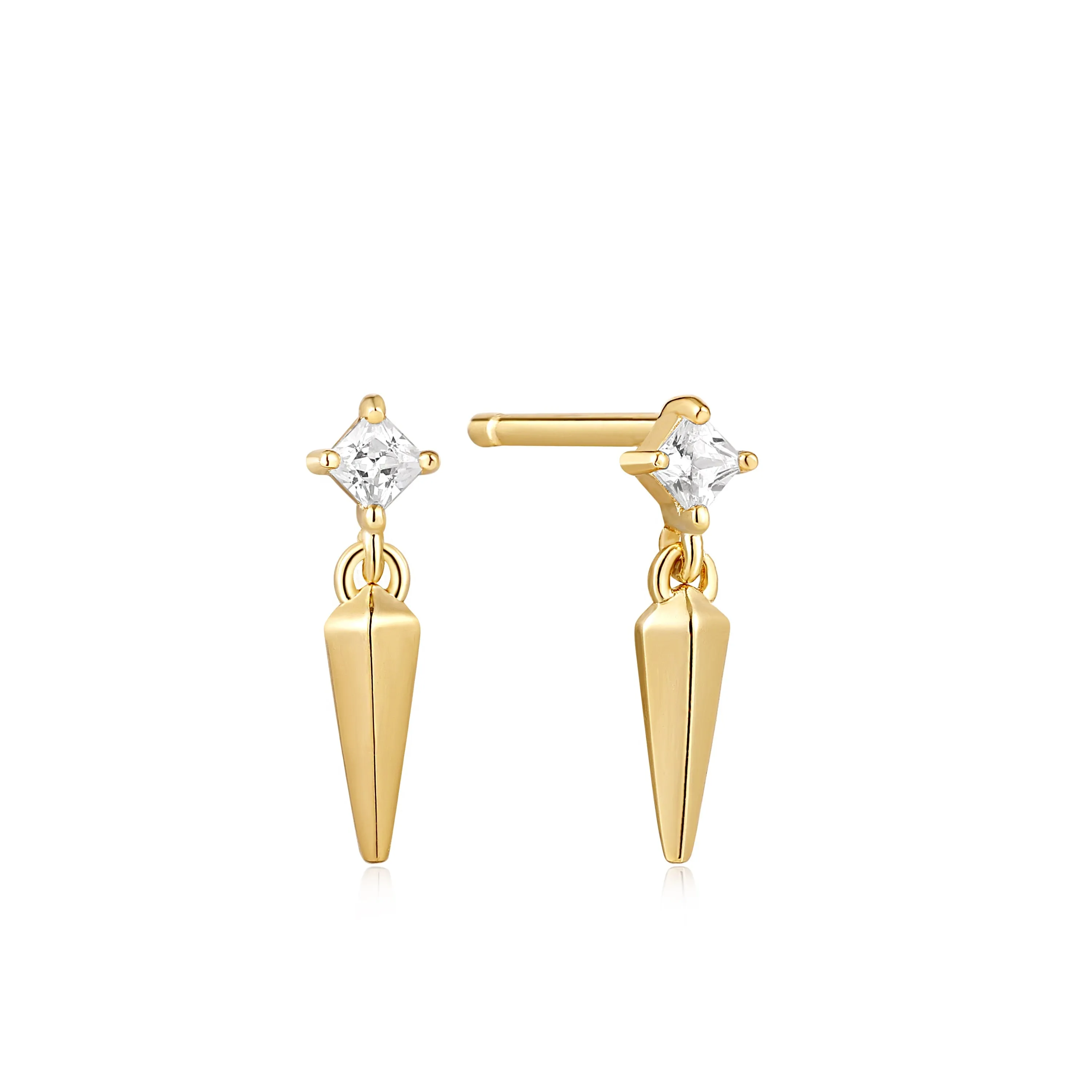 Gold Sparkle Spike Stud Earrings