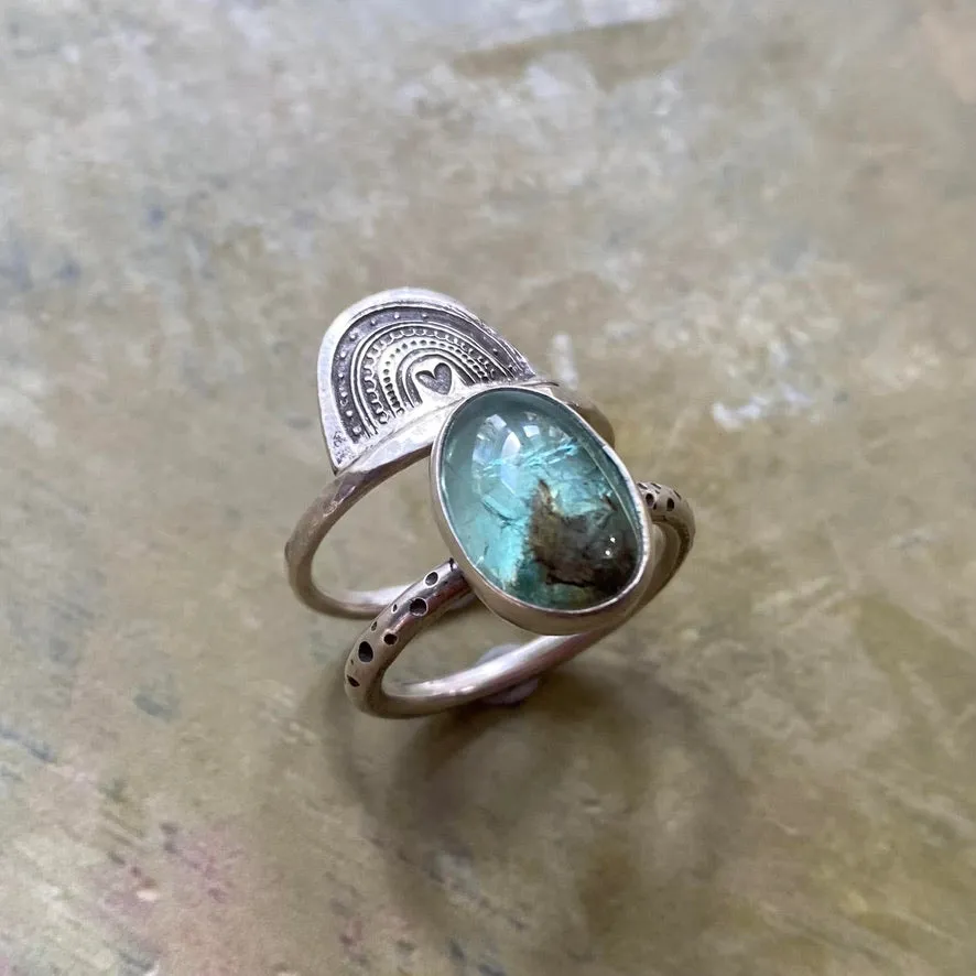 Green Apatite Ring Stack