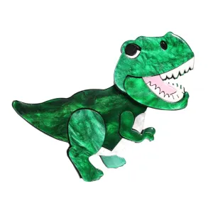 Green T-Rex Acrylic Brooch