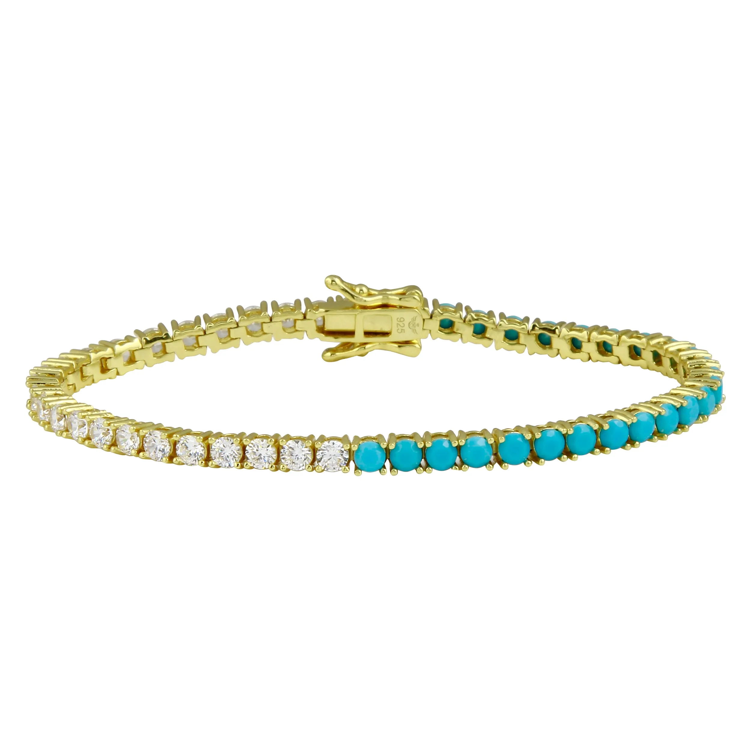 Half Turquoise Tennis Bracelet