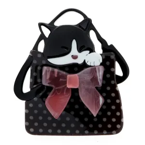 Handbag Kitty Cat Acrylic Brooch