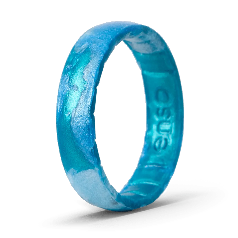 Handcrafted Thin Silicone Ring - Deep Sea