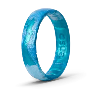 Handcrafted Thin Silicone Ring - Deep Sea