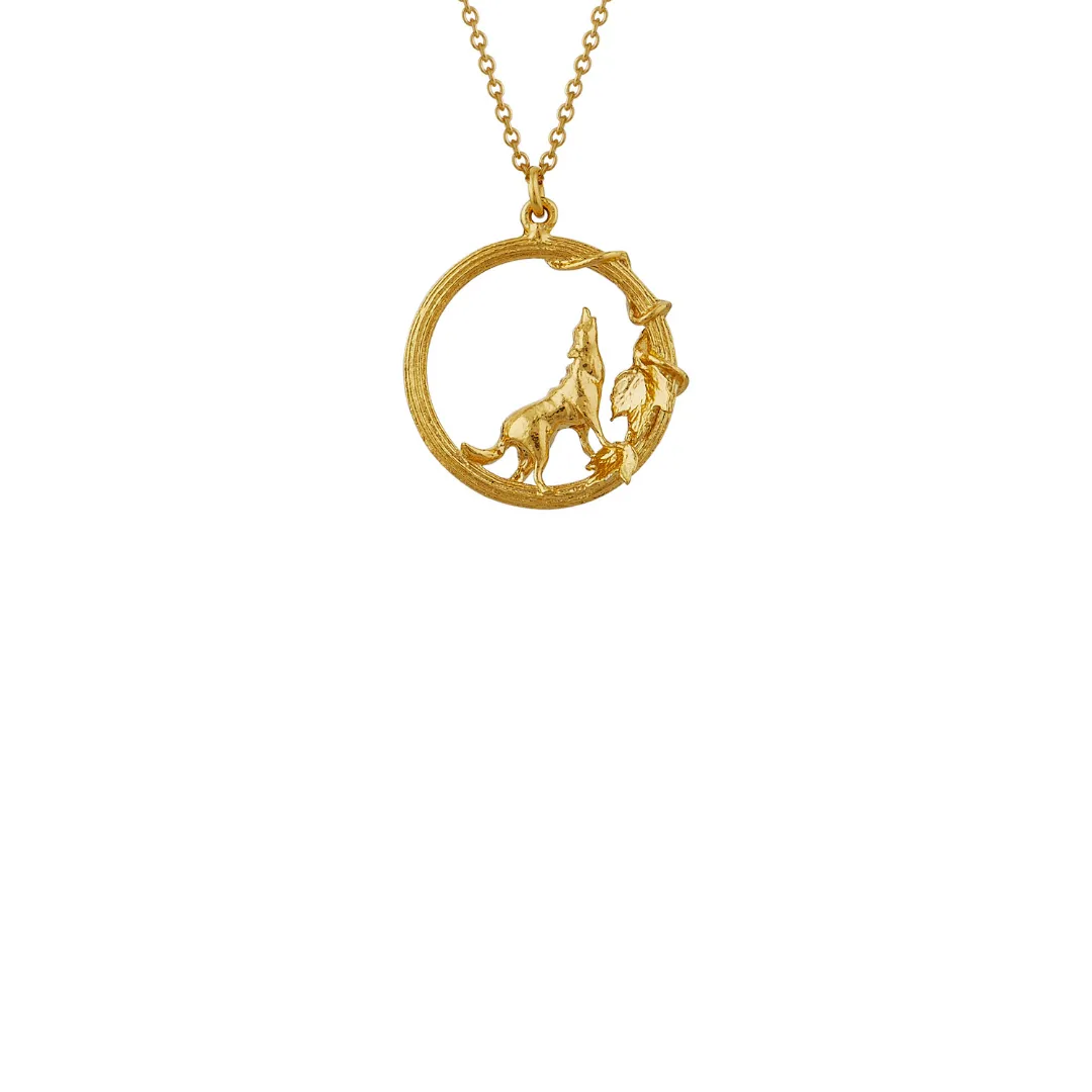 Howling Wolf Column Loop Necklace