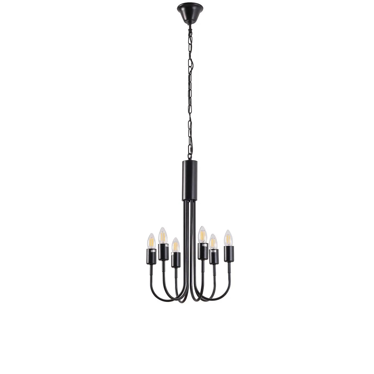 Iron Wall Lamp Black 6XE27 BK