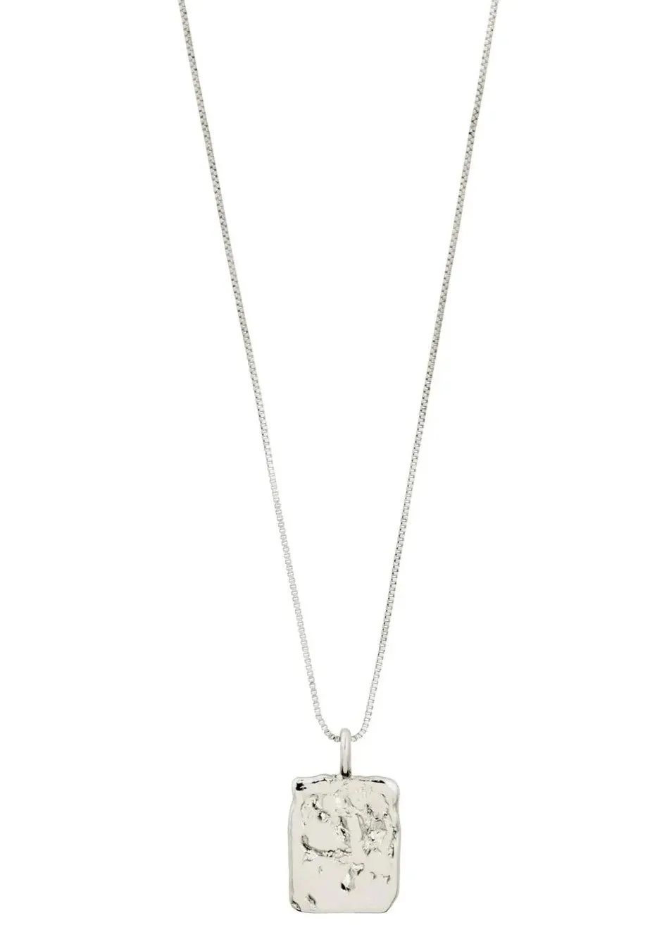 Kindness Hammered Square Necklace | Silver