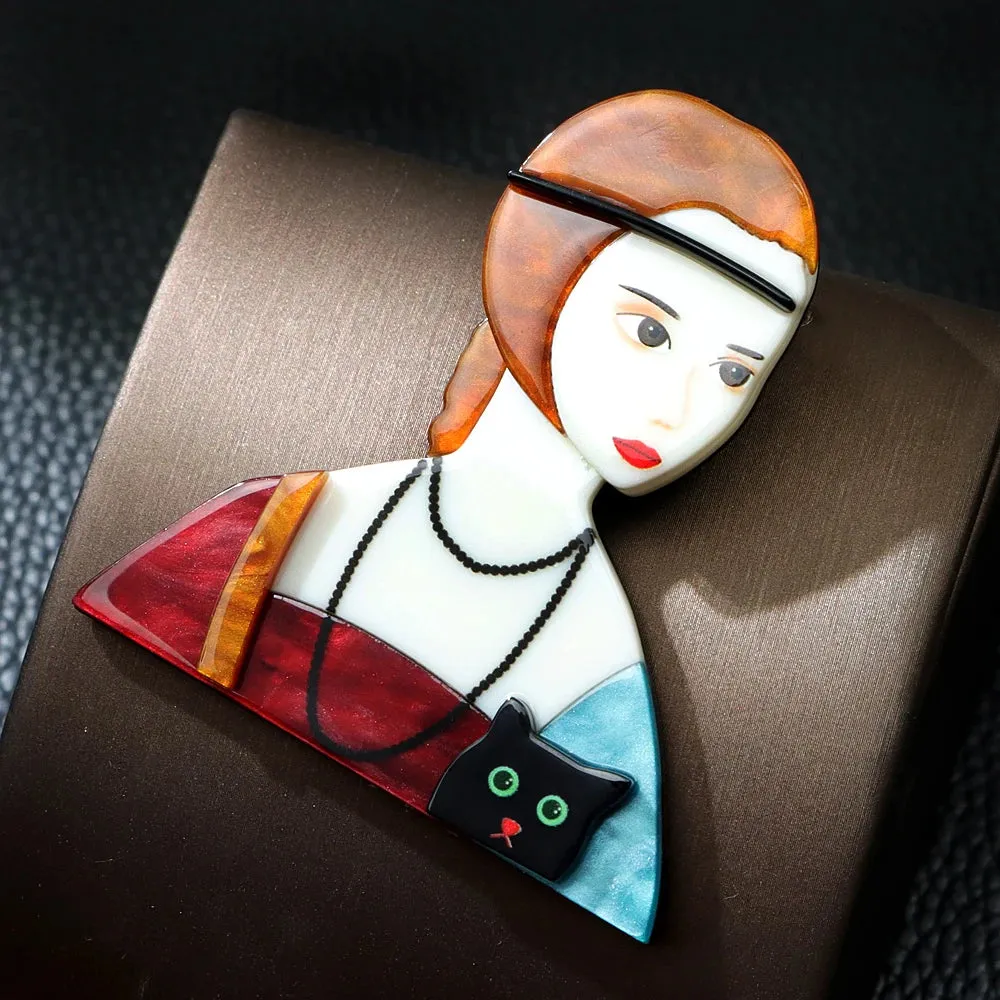 Lady with an Ermine Acrylic Brooch