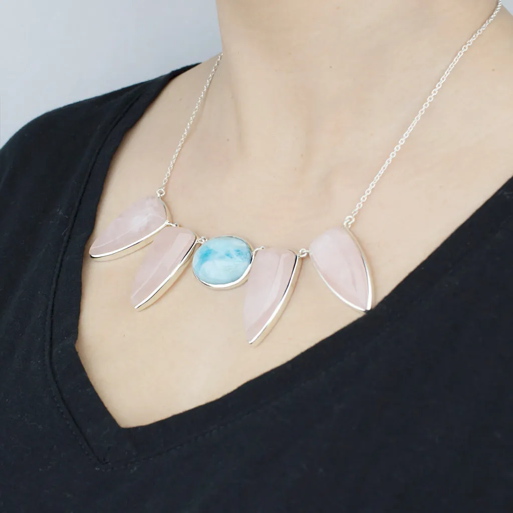 Larimar & Rose Quartz Necklace