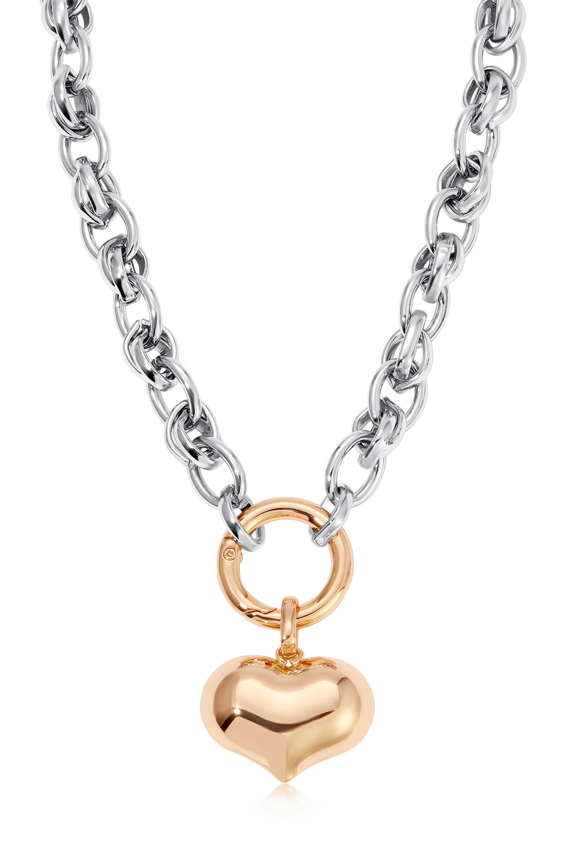 Locked in Mixed Metal Heart Necklace