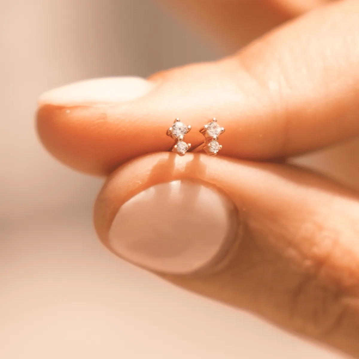 Luxe Double Stone Stud Earrings