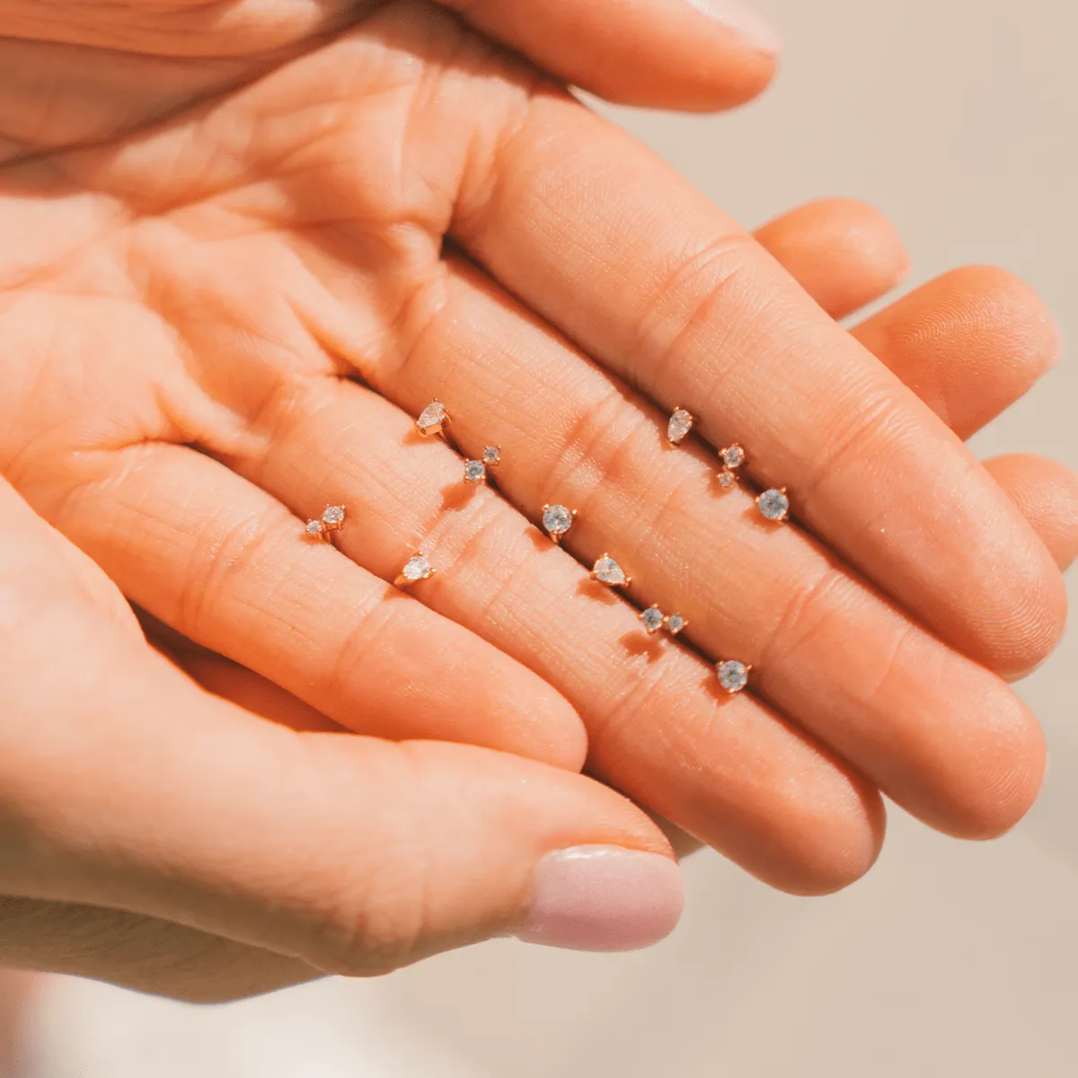 Luxe Double Stone Stud Earrings