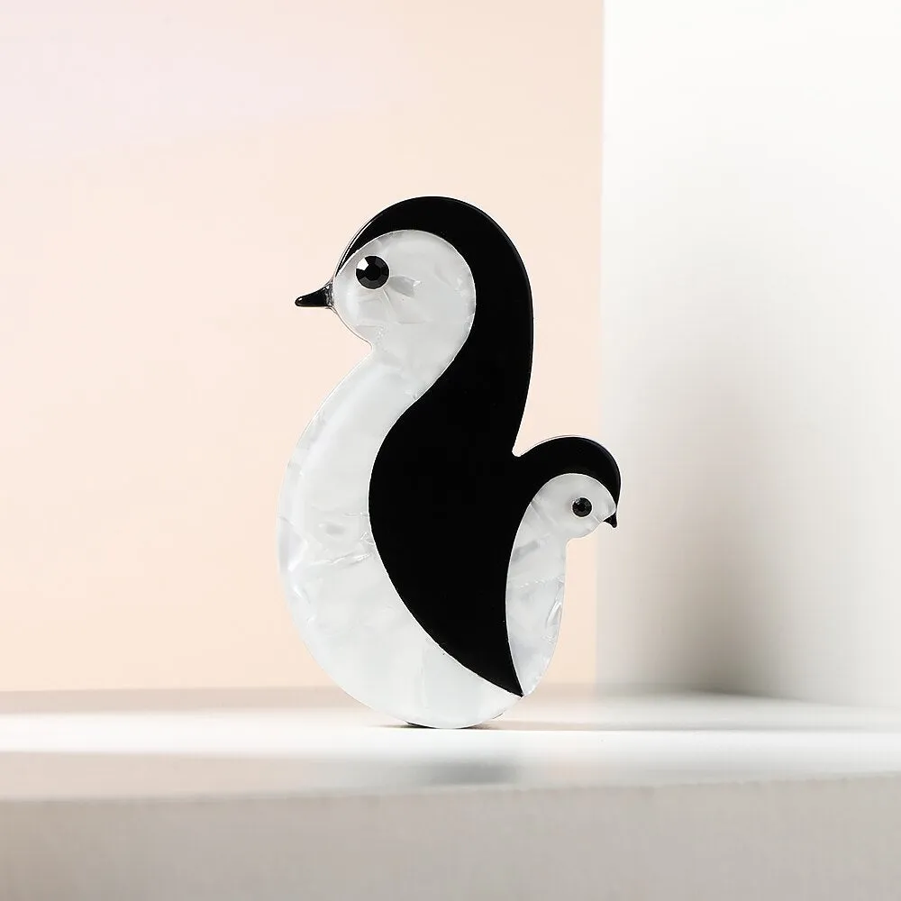 Mamma Penguin Handmade Acrylic Brooch