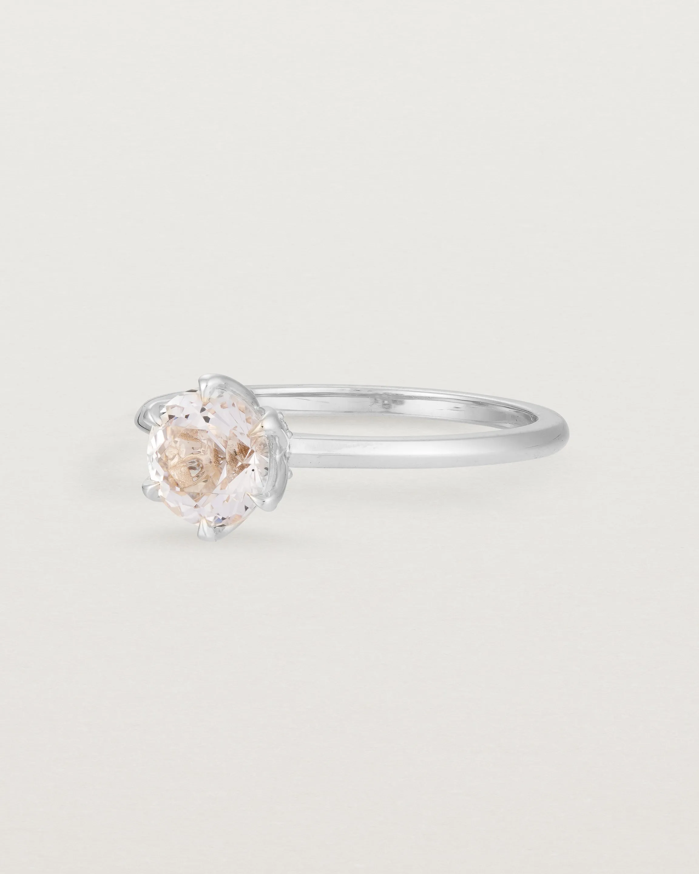 Mandala Solitaire Ring | Morganite & Diamonds