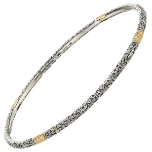 Meadow Breeze Gold Accent Thin Bangle Bracelet